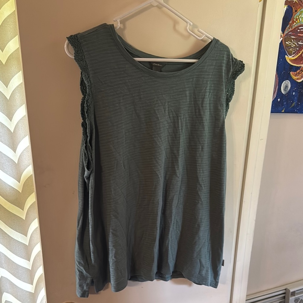 Women's Eddie Bauer Green Sleeveless Top 2XL